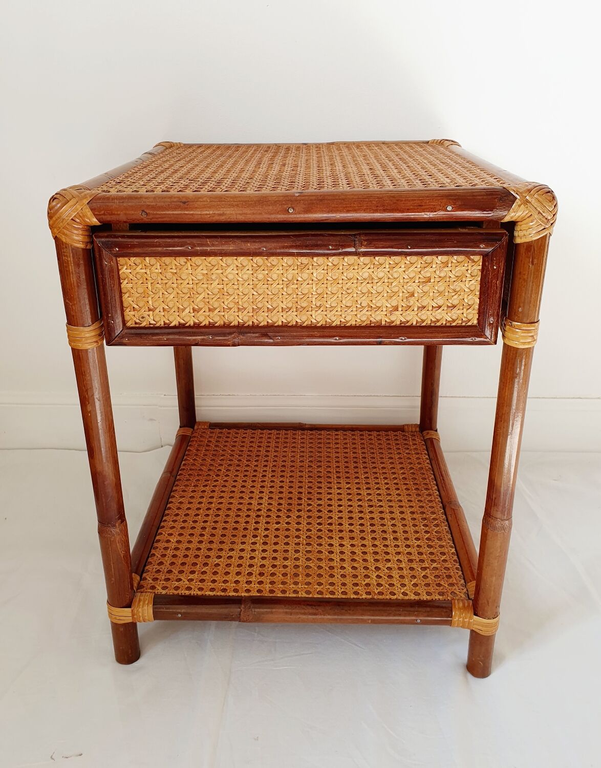 Rattan bedside and canning