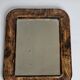 Antique Louis-Philippe mirror, rounded corners, imitation wood, 30 x 37 cm