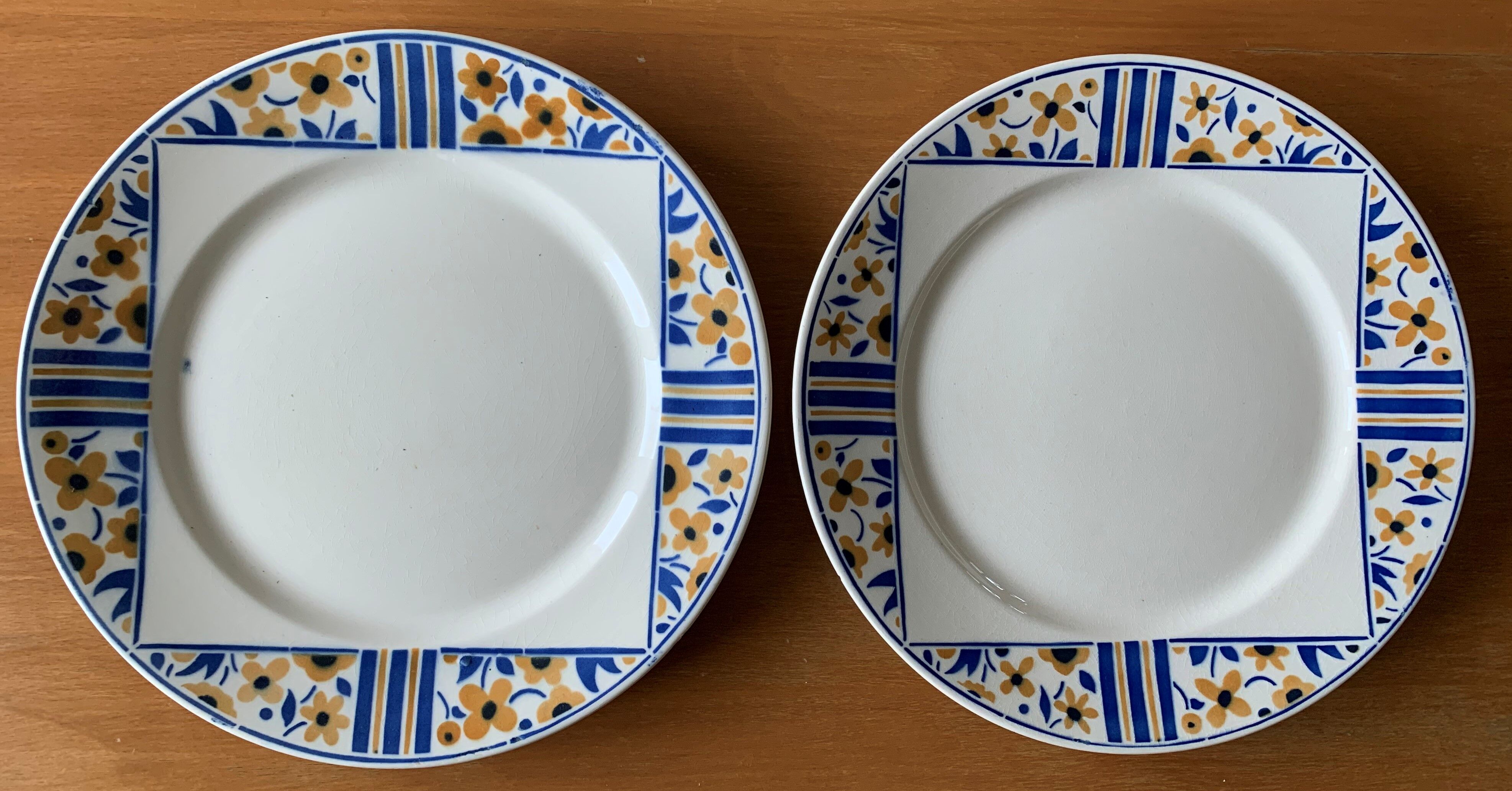 8 plates in Badonviller earthenware