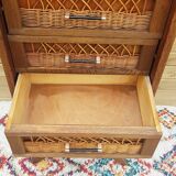 Chiffonnier in rattan foot compass 50