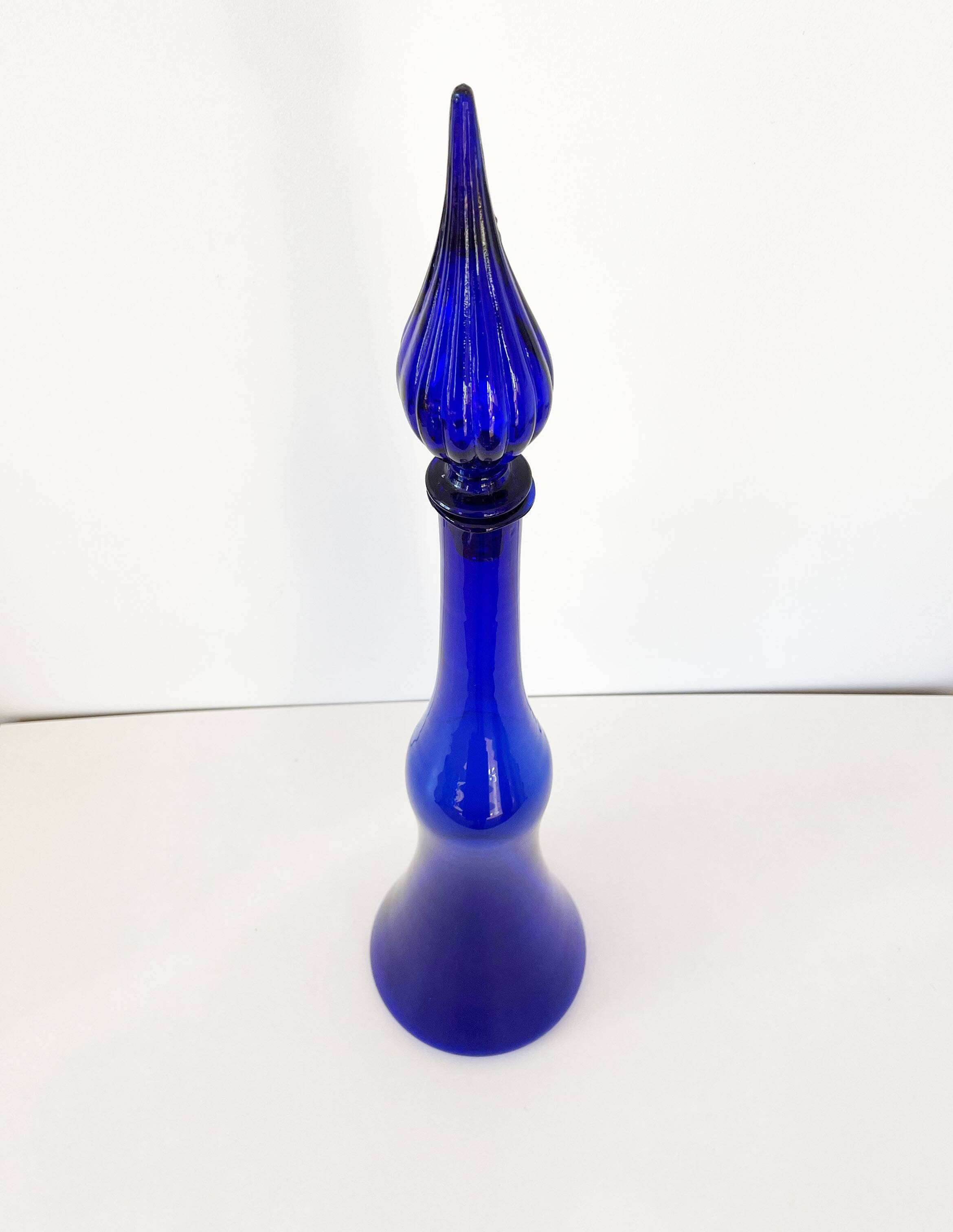 Bouteille, carafe italienne Empoli bleue