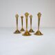 Mid-century set of 5 brass candlesticks by Lars Holmström, Arvika, Sweden.
