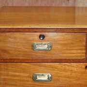 Victorian military commode in patinated walnut.