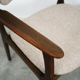 Walnut chairs, Danish design, 1960s, designer: Erik Buch