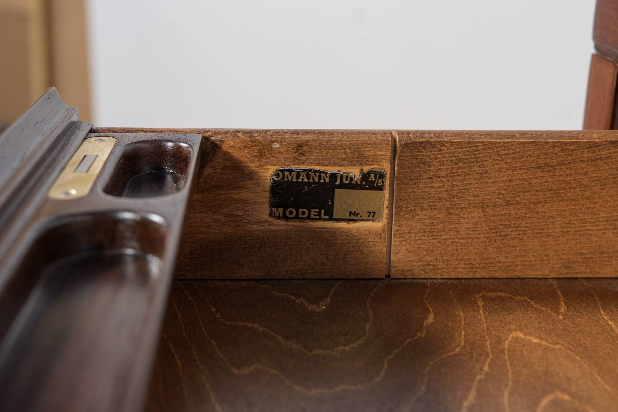 Mid-Century Model 77 Freestanding Desk in Teak from Omann Jun, 1960s