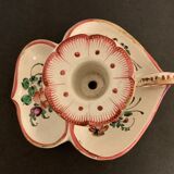 Candle holder or cellar rat in polychrome earthenware
