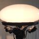 Art Deco table lamp in wrought iron and opaline - 1930s/40s