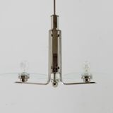 Lustre Bauhaus, fonctionnaliste en chrome et verre, 1920