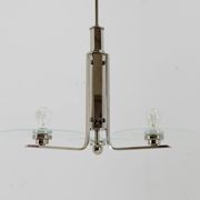 Bauhaus / Functionalist Chrome and Glass Chandelier, 1920s