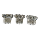 Trio of small, clear glass candle holders