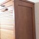 Old workshop furniture, oak curtain cabinet.