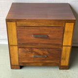 Vintage industrial solid wood bedside table