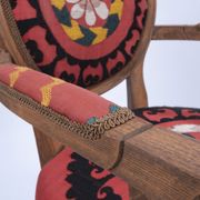 Bohemian chair, Suzani embroidery armchair with bergere style