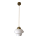 Art deco suspension opaline white and brass