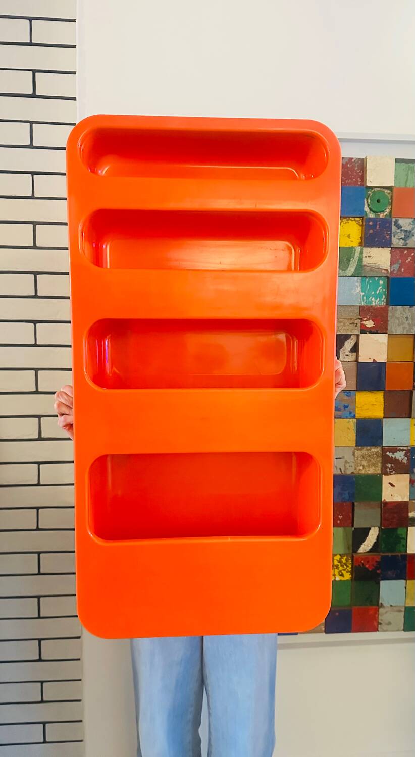 Large vintage Prisunic shelf by Jean Lin Viaud from the 70s.