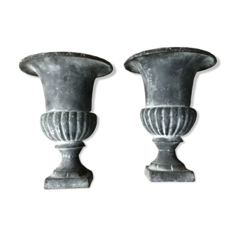Pair of Medici style Planter Vases Anthracite Grey.