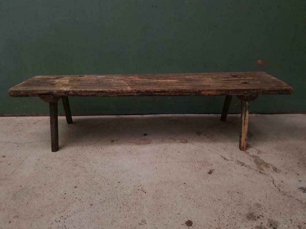 Wooden bench with deep seat
