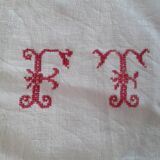 4 old monogrammed napkins