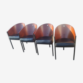 Série de 4 fauteuils Costes par Philippe Starck pour Aleph en 1982