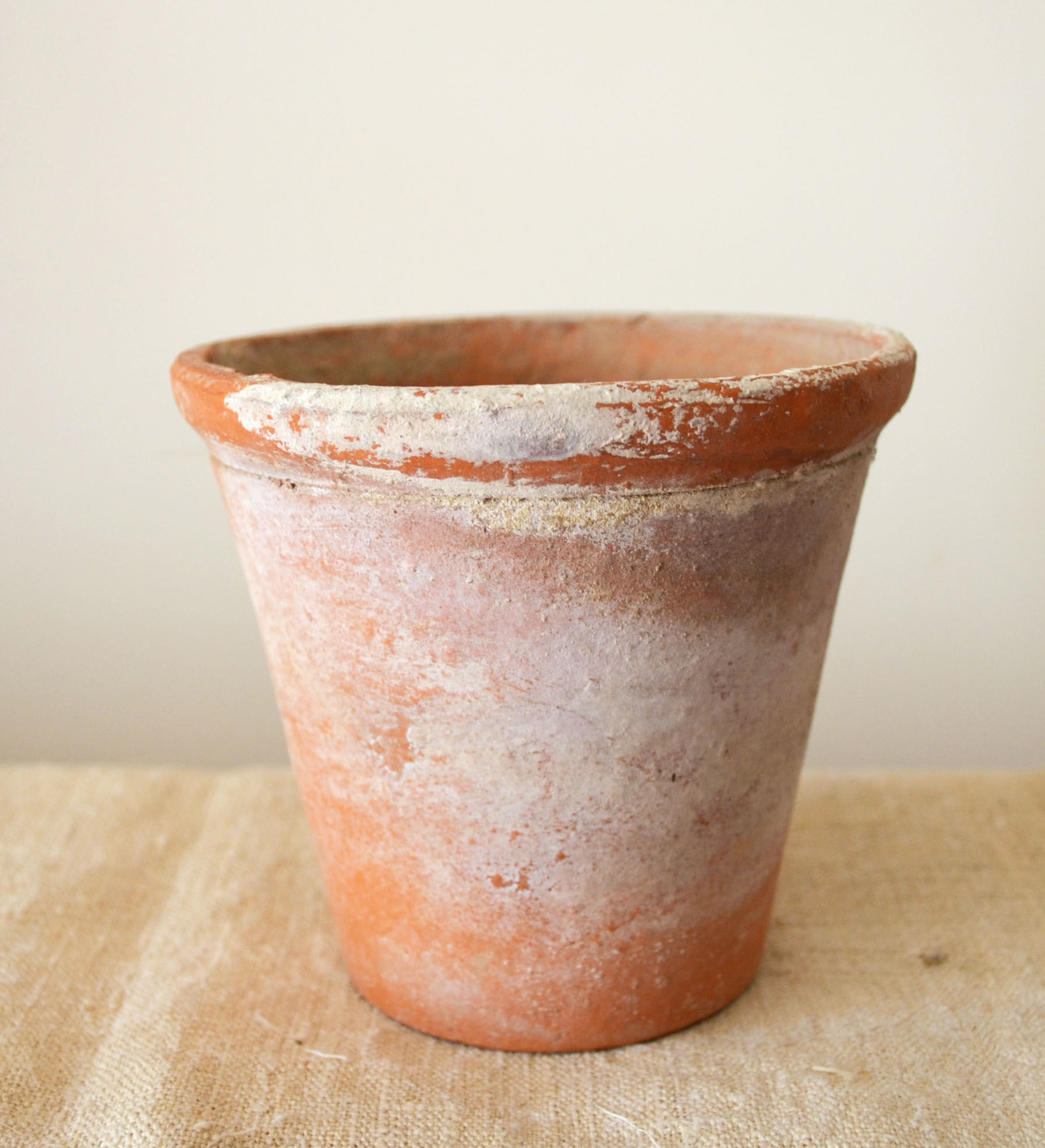 4 old terracotta pots height 12 cm