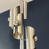Designer Silver Lamp with Four Silver-Top Bulbs