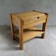 Simat France solid elm bedside table, 1980s