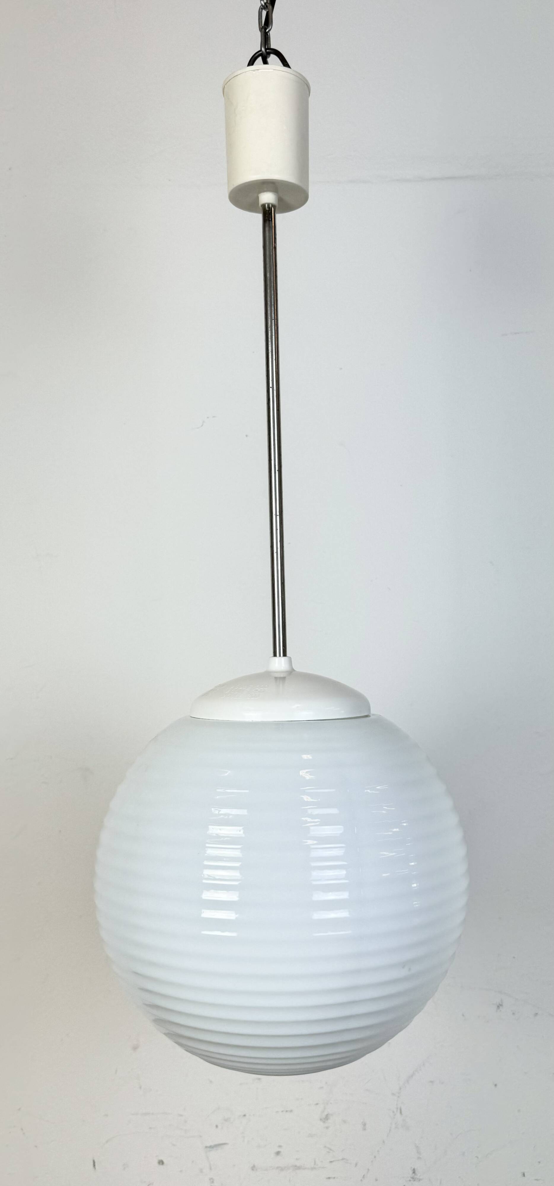 Vintage Chandelier with Milk Glass from Elektrosvit, 1960s