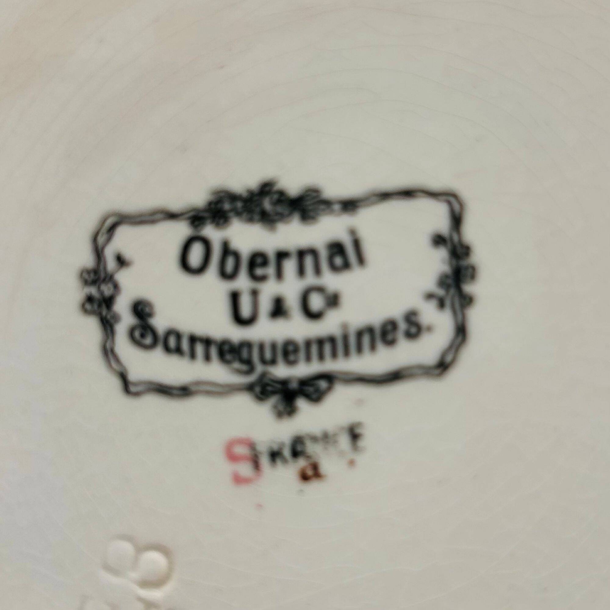 6 flat plates "Obernai" from the Sarreguemines pottery.