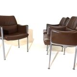 Röder Söhne Set of 3 leather office/dining room chairs by Miller Borgsen