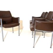 Röder Söhne Set of 3 leather office/dining room chairs by Miller Borgsen