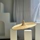Large suspension, rattan luminaire in hat shape D:80cm