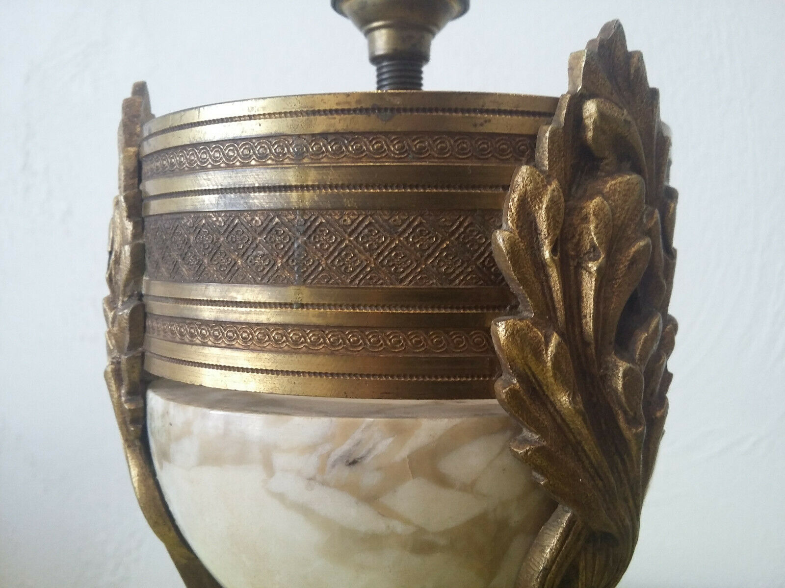 Pair of Athenian lamps in marble and bronze