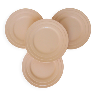 4 vintage Art Deco dessert plates 210689