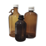 Amber glass bottles