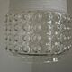 French vintage retro white & clear glass shade & gold metal ceiling light 3599