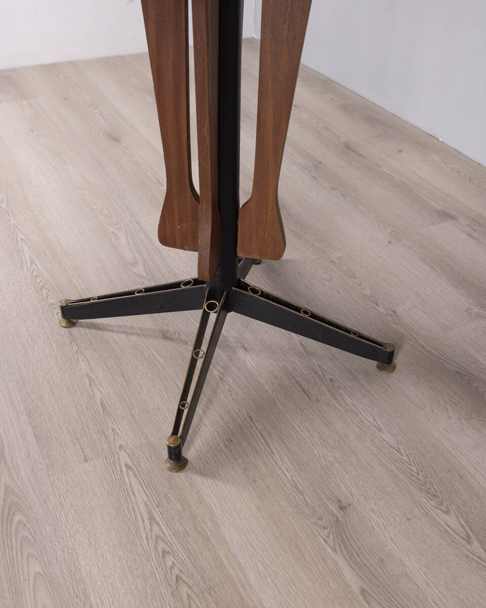 Vintage wooden round table from 1960s designed by Carlo Ratti for Lissoni