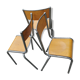 Lot de trois chaises d'école vintage