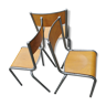 Lot de trois chaises d'école vintage