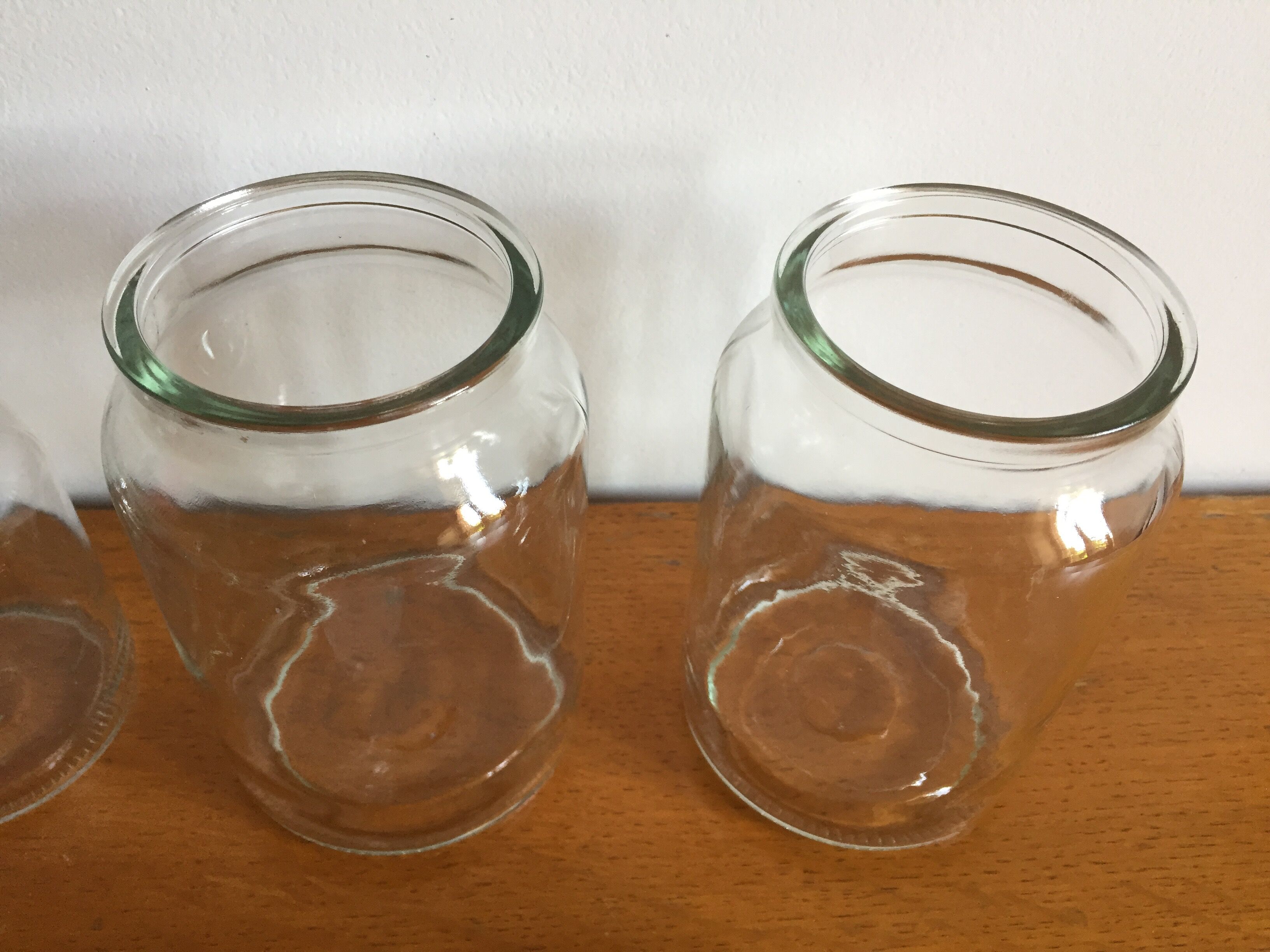 Lot of 4 vintage glass jars