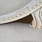 Swedish gustavian sofa white pastel and linen, 19th century