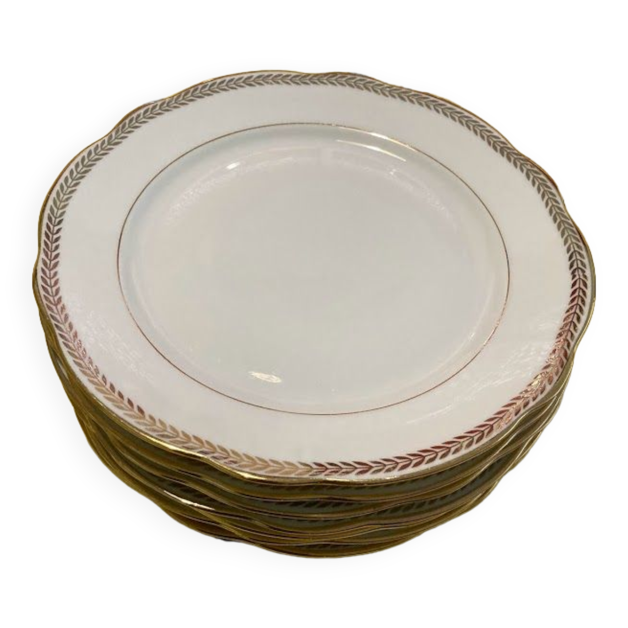 Antique dessert plates, 7 pieces, in real porcelain