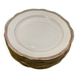 Assiettes à dessert anciennes, 7 pièces, en porcelaine véritable
