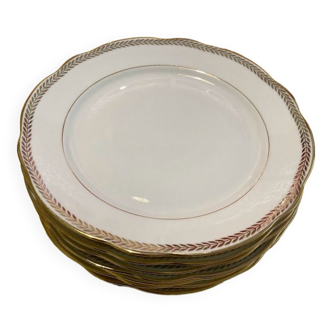 Antique dessert plates, 7 pieces, in real porcelain