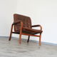 Vintage leather lounge chair by Gotte mobil Sweden