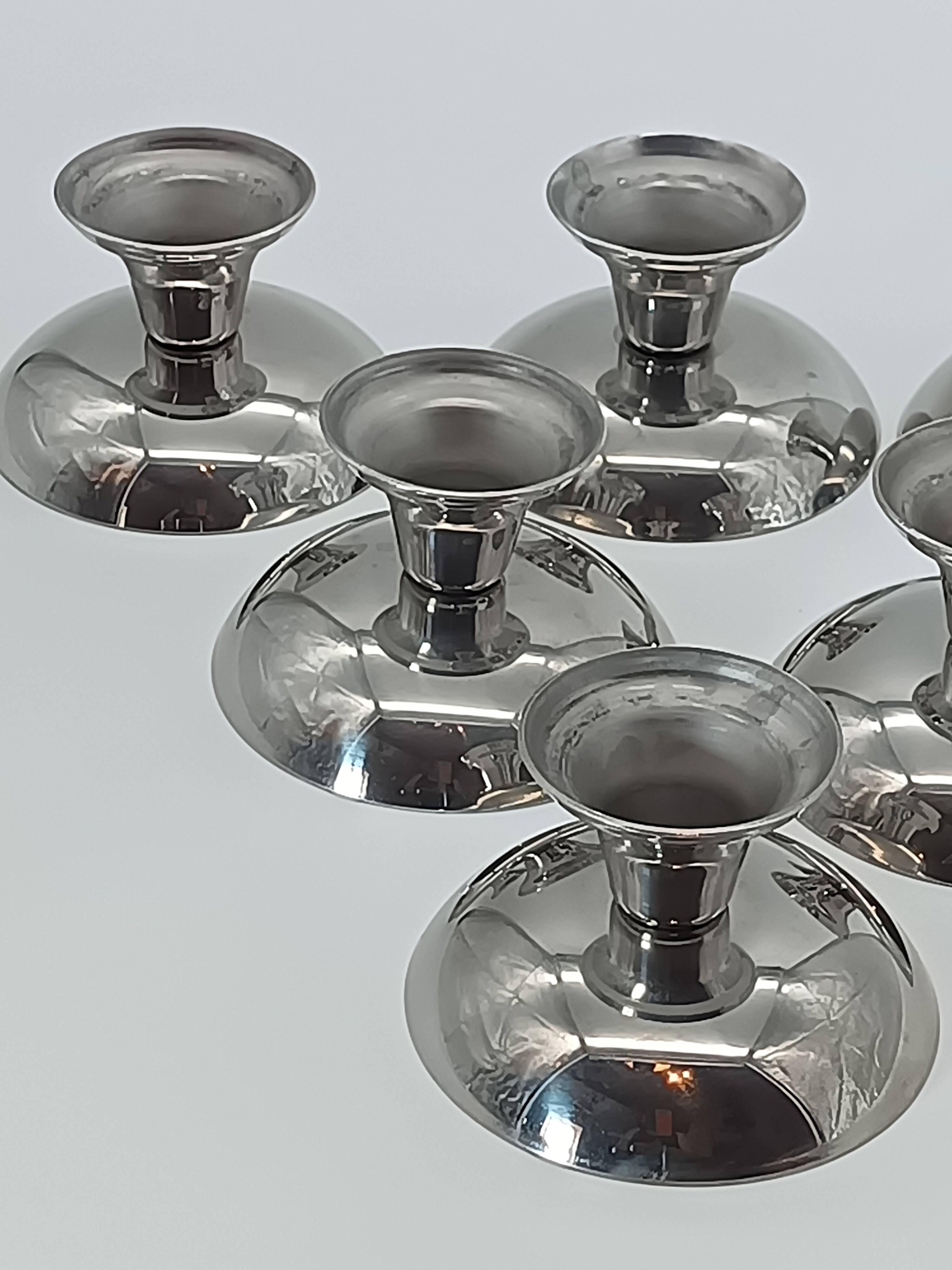 Set of 6 vintage ice cream bowls in 18/10 stainless steel - Bistro Style
