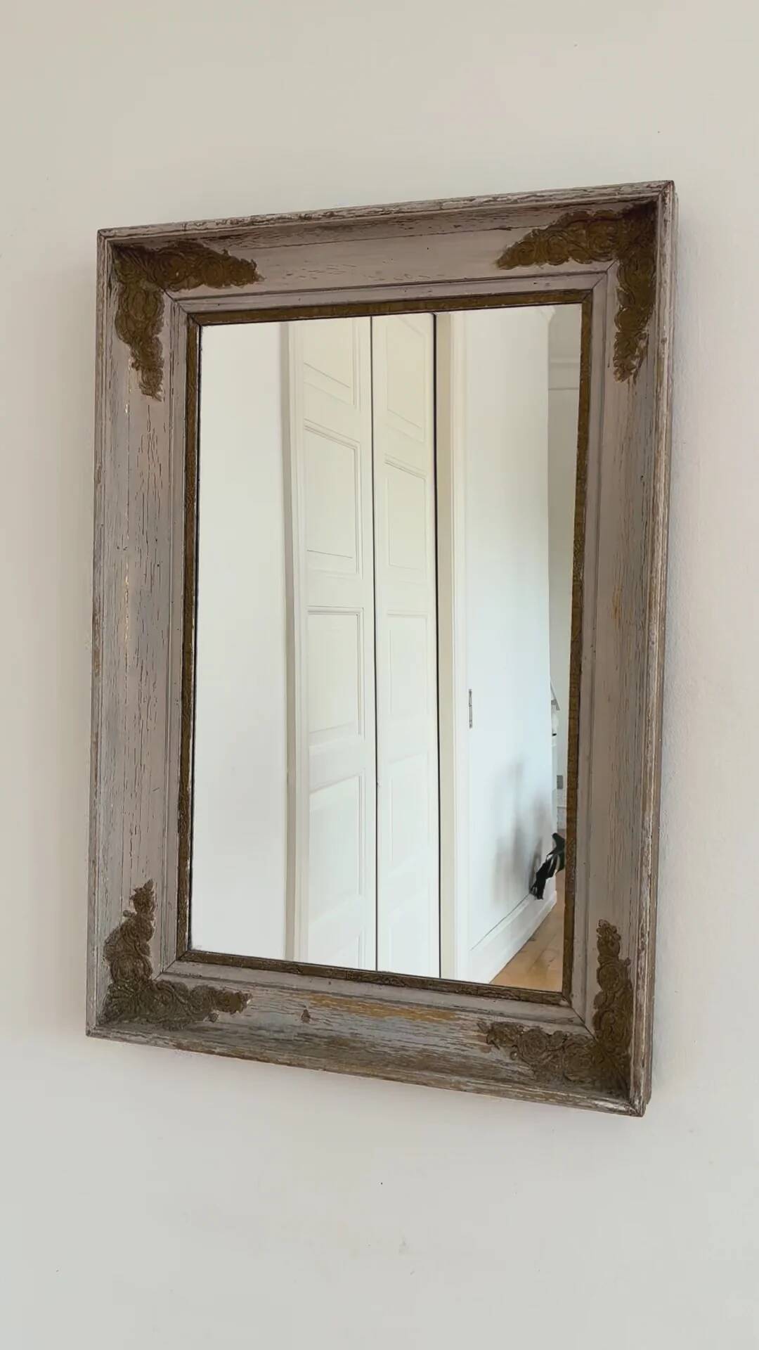 Miroir mural français en bois doré de style Napoléon III, 19e siècle