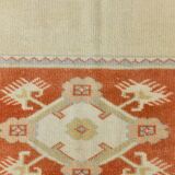 4x6 Oushak Light Blue & Beige Vintage Rug, 127x197Cm