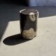 Small side table in black and white petrified wood H28 D18