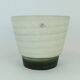 Mid century flowerpot planter u-keramik stripe pattern shades of gray and black 50s 60s