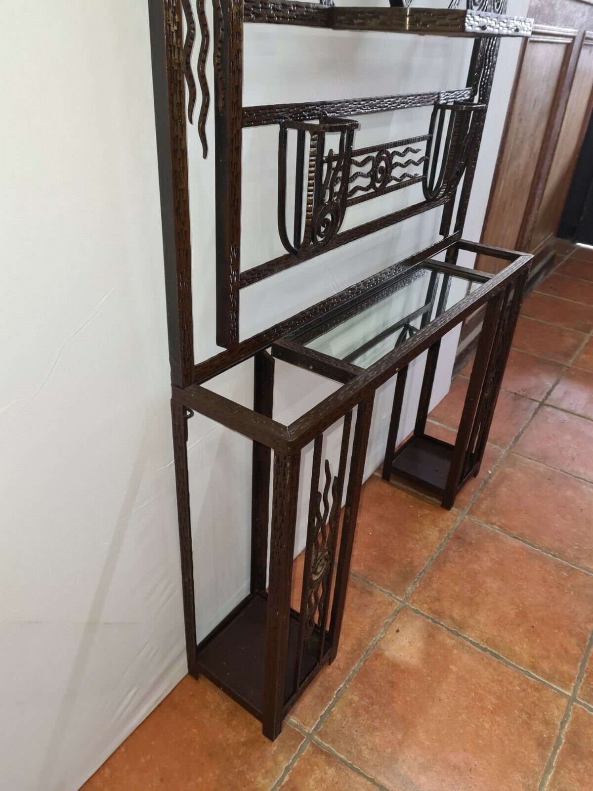 Wrought iron cloakroom art deco style